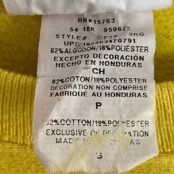 Vintage Champion Embroidered Pullover Sweatshirt-Yellow-Unisex S-Vtg-80s-90s-Y2K - Picture 4 of 10